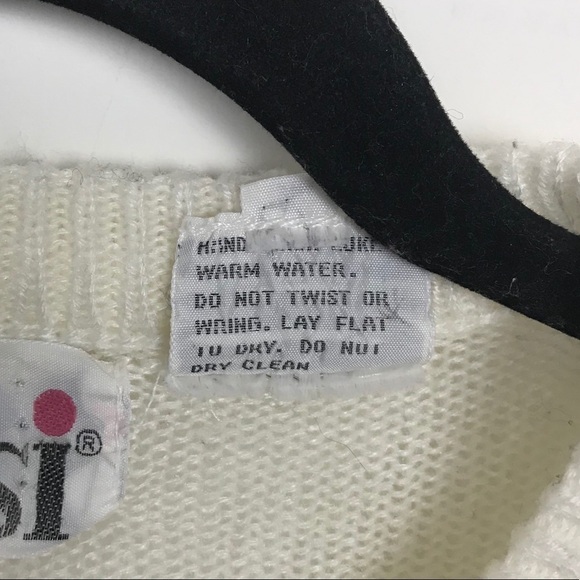 Vintage Trissi Ivory Floral Eyelet Knit Cardigan - Picture 4 of 6